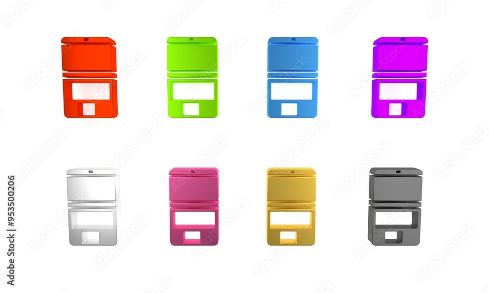 Aufkleber colorful laptop icon isolated on white background. computer notebook with empty screen sign. minimal