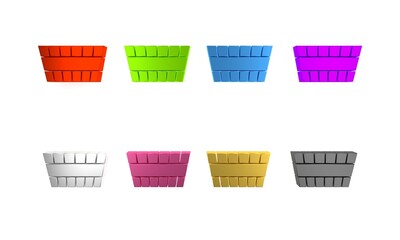 Colorful Sauna bucket icon isolated on white background. Minimalism concept. 3D render illustration