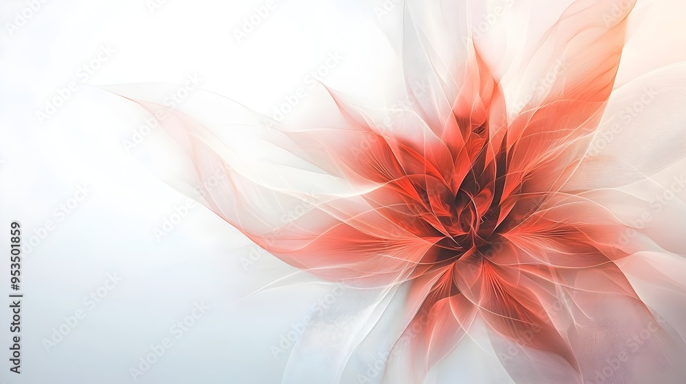 Aufkleber glowing abstract flower with sharp geometric petals on white background