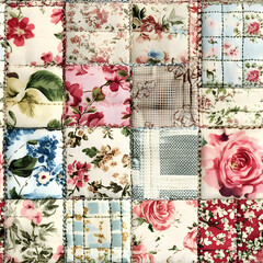 collage with flowers ai generative 