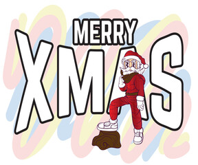 doodle pop art christmas background vector design