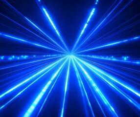 Blue light speed background with glowing lines, blue abstract technology banner design for digital video and film production, motion graphics or futuristic website template