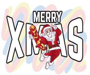 doodle pop art christmas background vector design