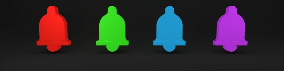 Colorful Motion sensor icon isolated on black background. Minimalism concept. 3D render illustration