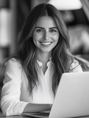Fototapeta premium Elegant Businesswoman in a Modern Office