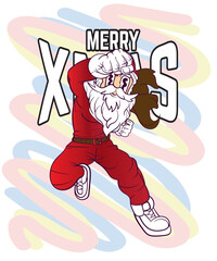 doodle pop art christmas background vector design