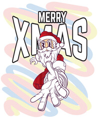 doodle pop art christmas background vector design