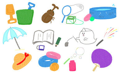 夏のイラストセット(文字なし)