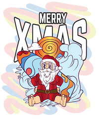 doodle pop art christmas background vector design