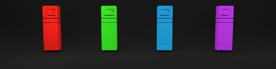 Colorful Shaving gel foam icon isolated on black background. Shaving cream. Minimalism concept. 3D render illustration