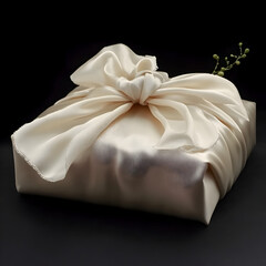 white gift box with rose ai generative 