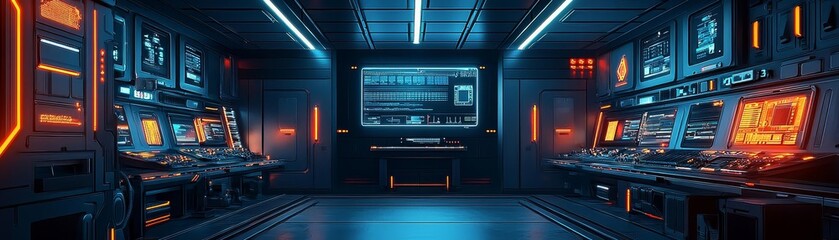 A futuristic hub where optimized infrastructure and advanced machines work together to streamline communication and enhance workflow