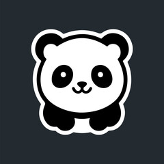 cute panda logo vector