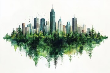 Fototapeta premium A green ecology urban landscape. Generative AI 
