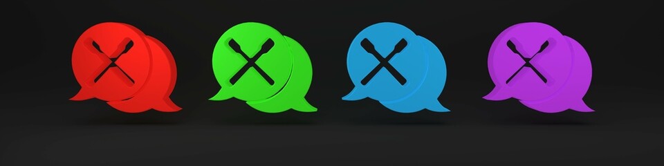 Colorful Drum sticks icon isolated on black background. Musical instrument. Minimalism concept. 3D render illustration