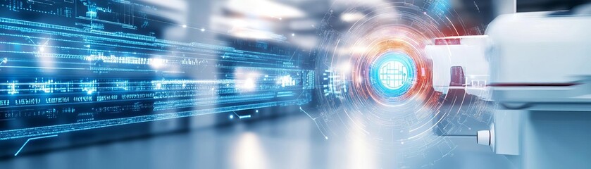 A hightech warehouse with stateoftheart infrastructure and machines, designed to streamline communication and optimize workflow