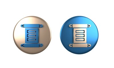 Colorful Decree, paper, parchment, scroll icon icon isolated on white background. Circle button. 3D render illustration