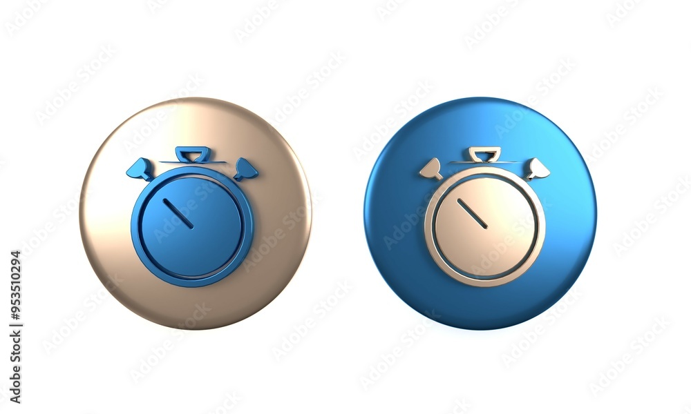 Poster colorful stopwatch icon isolated on white background. time timer sign. chronometer sign. circle butt