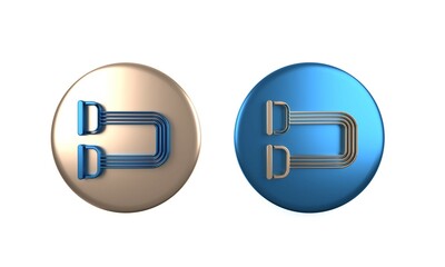 Colorful Chest expander icon isolated on white background. Circle button. 3D render illustration