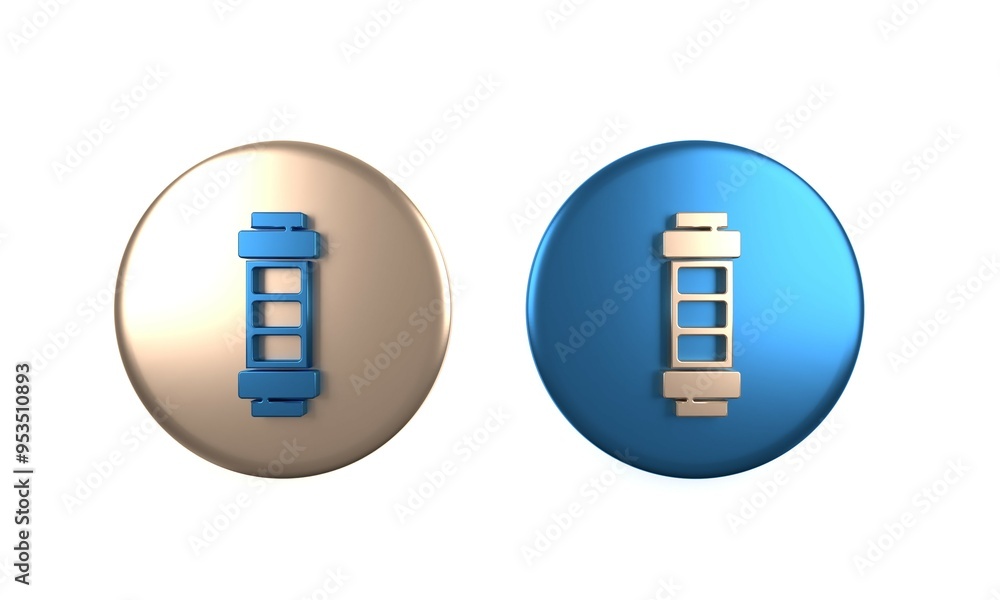 Poster colorful battery charge level indicator icon isolated on white background. circle button. 3d render 