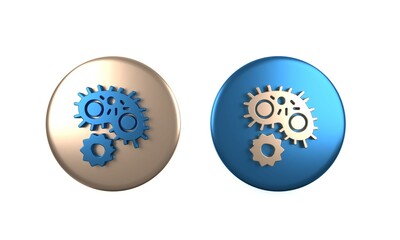 Colorful Virus icon isolated on white background. Corona virus 2019-nCoV. Bacteria and germs, cell cancer, microbe, fungi. Circle button. 3D render illustration