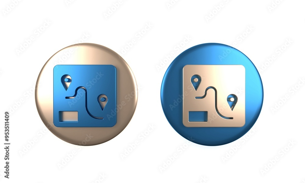 Poster colorful route location icon isolated on white background. train line path of train road route with 