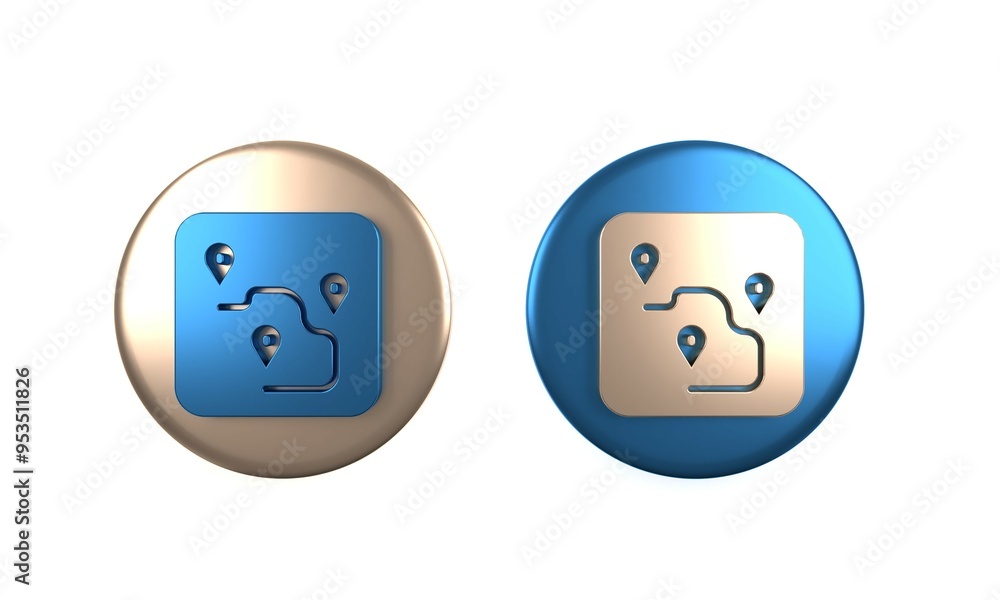Poster colorful route location icon isolated on white background. map pointer sign. concept of path or road