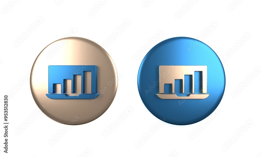 Poster colorful laptop with graph chart icon isolated on white background. report text file icon. accountin