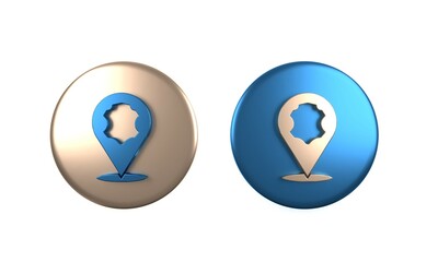 Colorful Leather icon isolated on white background. Circle button. 3D render illustration