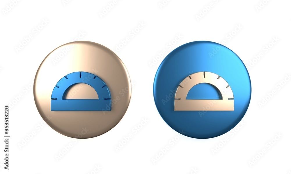 Poster colorful protractor grid for measuring degrees icon isolated on white background. tilt angle meter. 