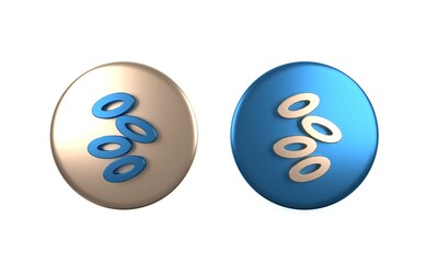Colorful Medical hemoglobin erythrocytes icon isolated on white background. Circle button. 3D render illustration