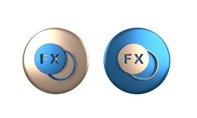 Colorful Photo camera fx icon isolated on white background. Foto camera. Digital photography. Circle button. 3D render illustration