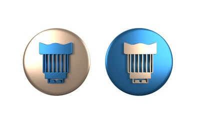 Colorful Camera photo lens icon isolated on white background. Circle button. 3D render illustration