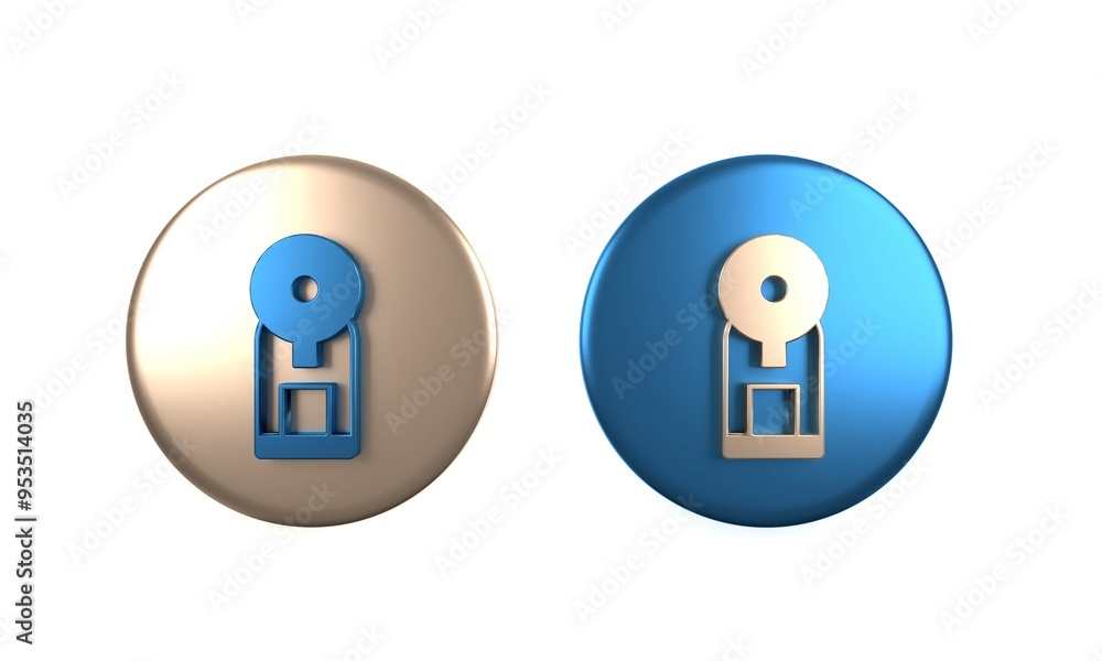 Poster colorful smart coffee machine system icon isolated on white background. internet of things concept w