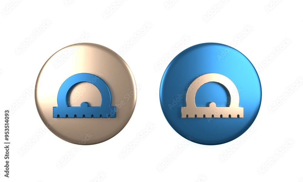 Poster colorful protractor grid for measuring degrees icon isolated on white background. tilt angle meter. 