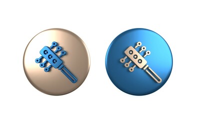 Colorful Hairbrush icon isolated on white background. Comb hair sign. Barber symbol. Circle button. 3D render illustration