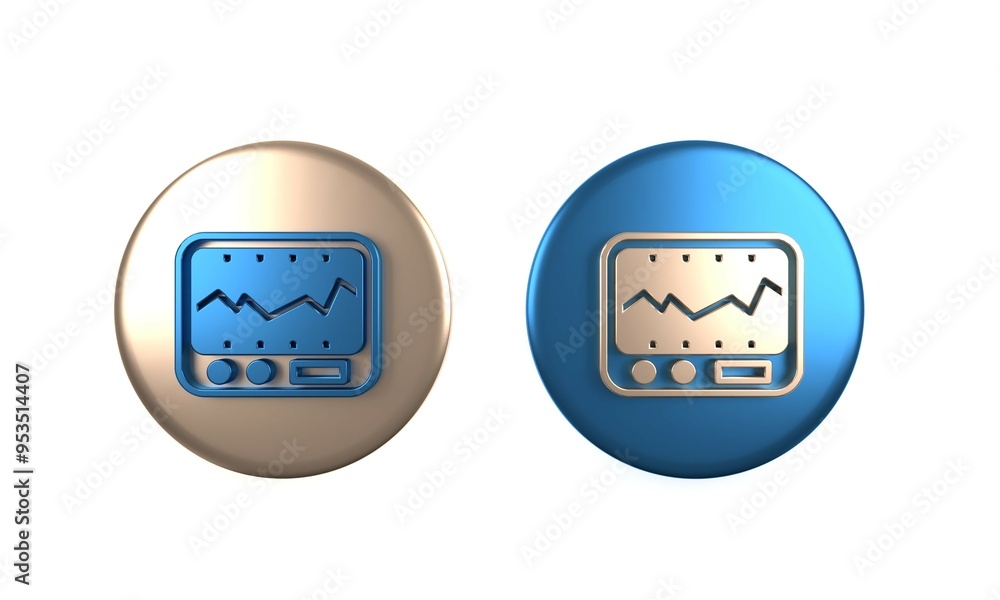 Poster colorful electrical measuring instrument icon isolated on white background. analog devices. measurin