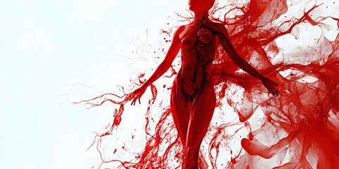 woman  with external artery and veins, ai generated.	