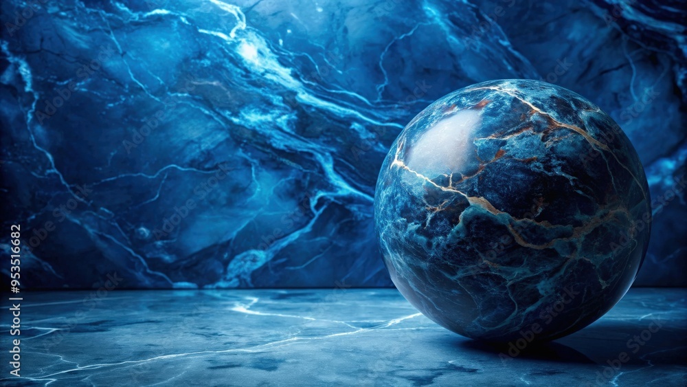 Poster dark blue marble texture with a phantom blue surface , abstract, background, wallpaper, stone, natur