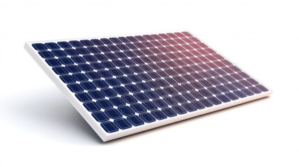 A modern solar panel displayed at an angle, showcasing its sleek design and energy-efficient technology.