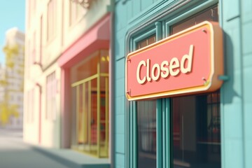 Obraz premium A closed sign hangs on a building