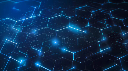 Obraz premium Technological hexagonal background. Abstract background blue hexagon