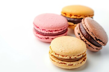 Fototapeta premium Colorful macaroon on white