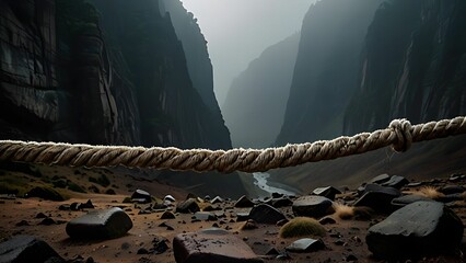 Fototapeta premium Weathered Rope Stretches