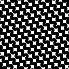 Seamless pattern with geometric motifs in black and white