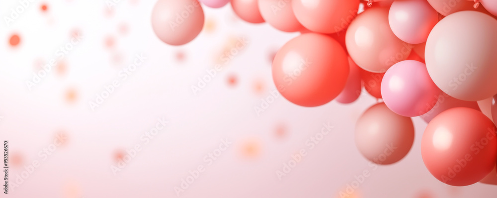 Poster colorful abstract background with soft spheres creating a dreamy atmosphere, perfect for modern desi