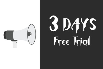 3 day free trial banner design. 3 days free banner background
