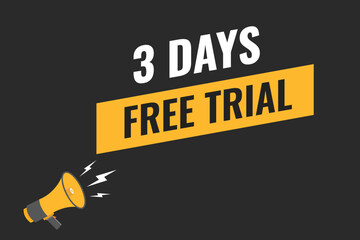 3 day free trial banner design. 3 days free banner background

