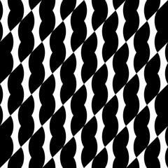 Seamless pattern with geometric motifs in black and white