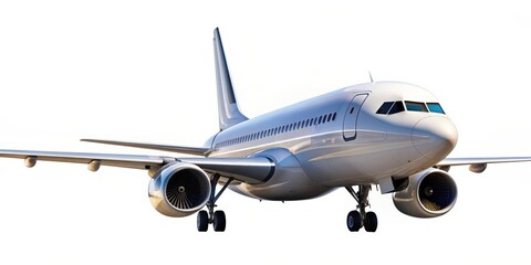Typical airplane isolated on background, aircraft, flying, transportation, travel, commercial, aviation, jet, wings, sky